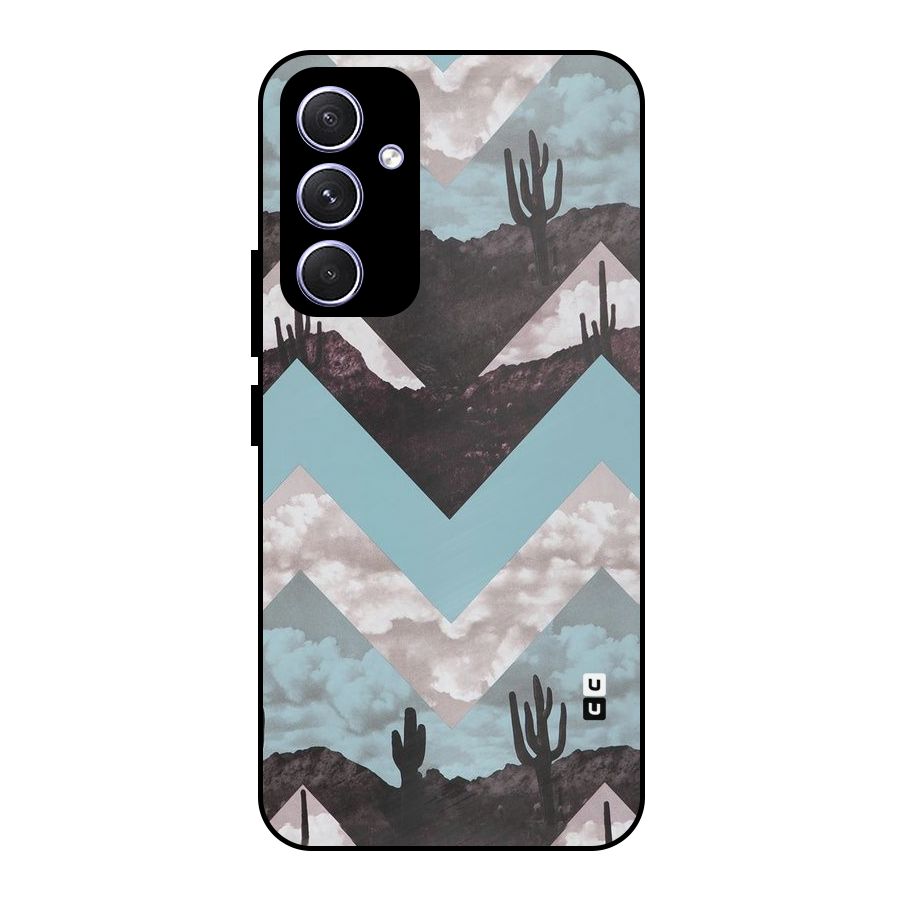 Cacutus Zig Zag Pattern Metal Back Case for Galaxy A54