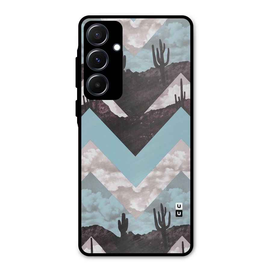 Cacutus Zig Zag Pattern Metal Back Case for Galaxy A55