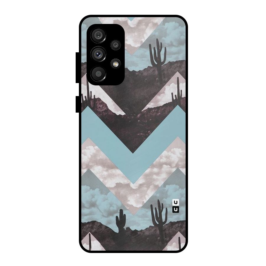 Cacutus Zig Zag Pattern Metal Back Case for Galaxy A73 5G