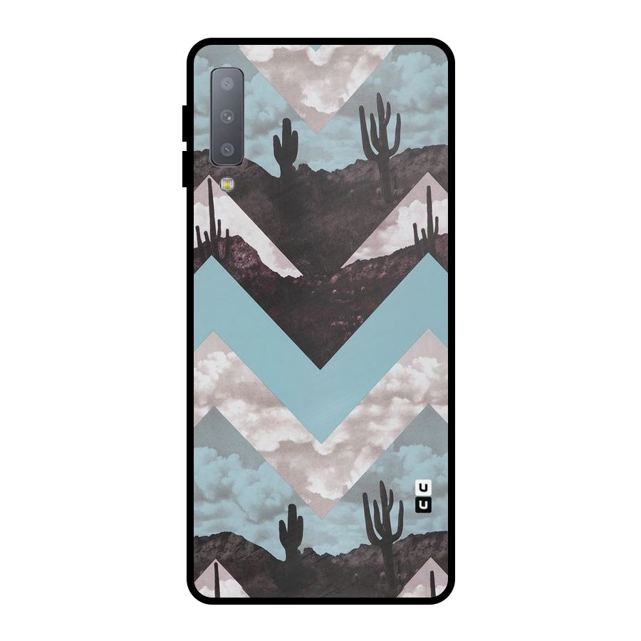 Cacutus Zig Zag Pattern Metal Back Case for Galaxy A7 (2018)
