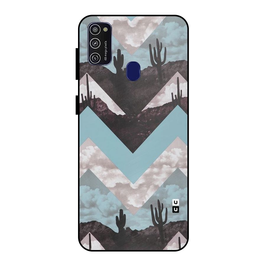 Cacutus Zig Zag Pattern Metal Back Case for Galaxy M30s