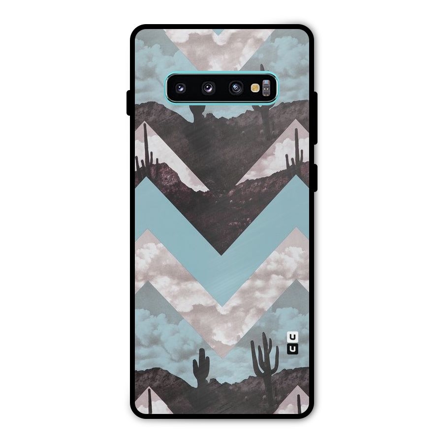 Cacutus Zig Zag Pattern Metal Back Case for Galaxy S10 Plus