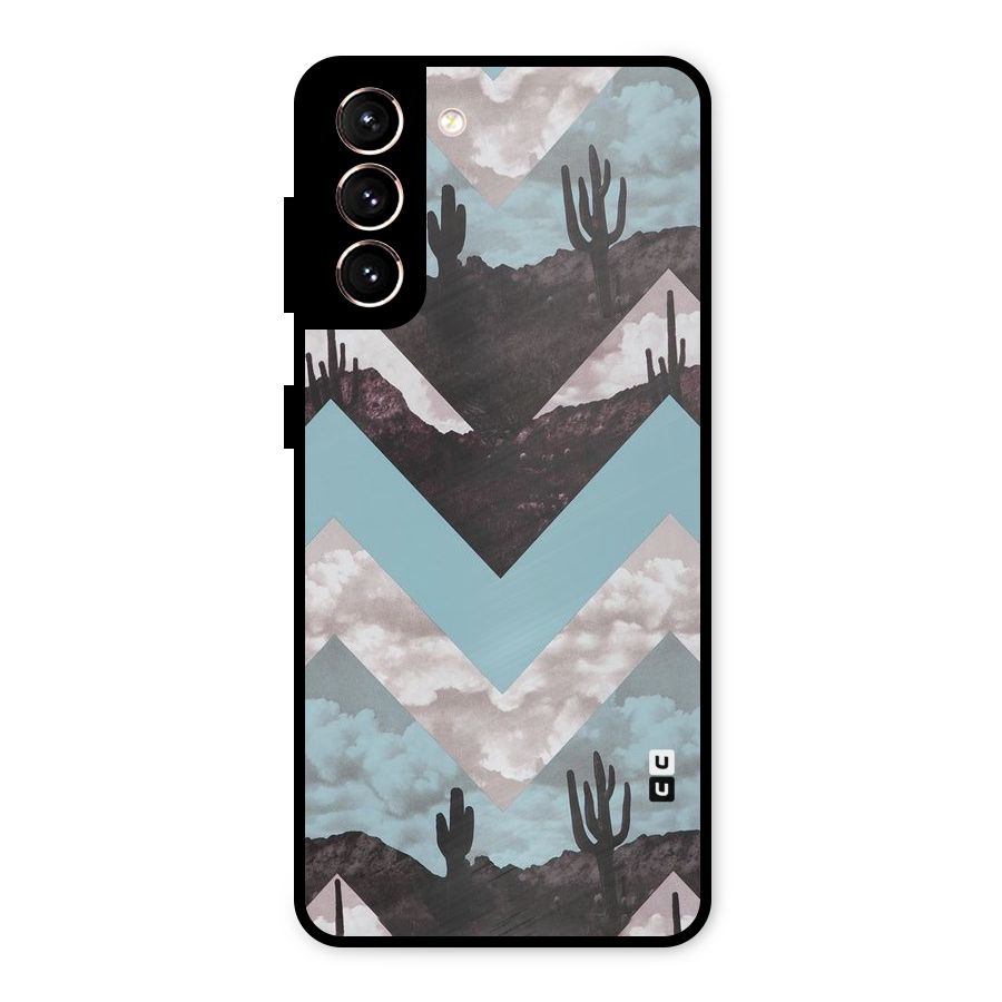 Cacutus Zig Zag Pattern Metal Back Case for Galaxy S21 5G