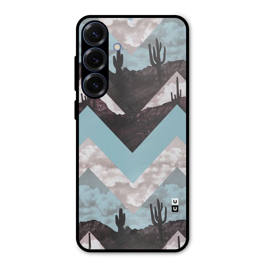 Cacutus Zig Zag Pattern Metal Back Case for Galaxy S25 Plus