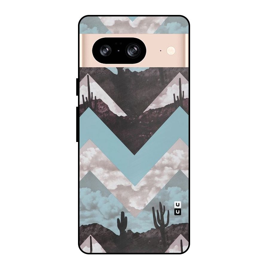 Cacutus Zig Zag Pattern Metal Back Case for Google Pixel 8
