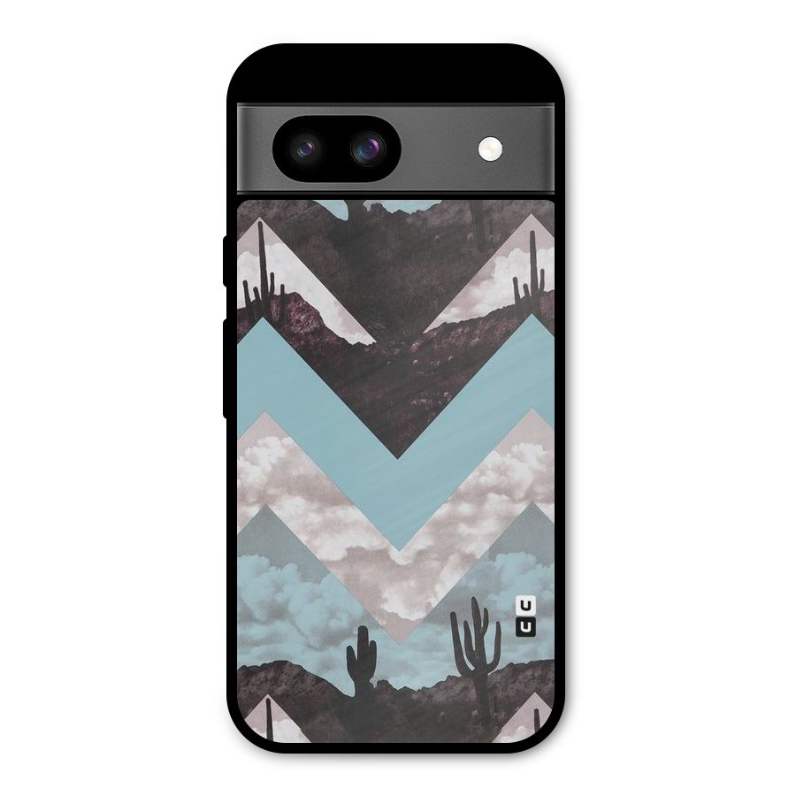 Cacutus Zig Zag Pattern Metal Back Case for Google Pixel 8a