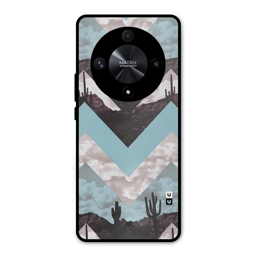 Cacutus Zig Zag Pattern Metal Back Case for Honor X9b