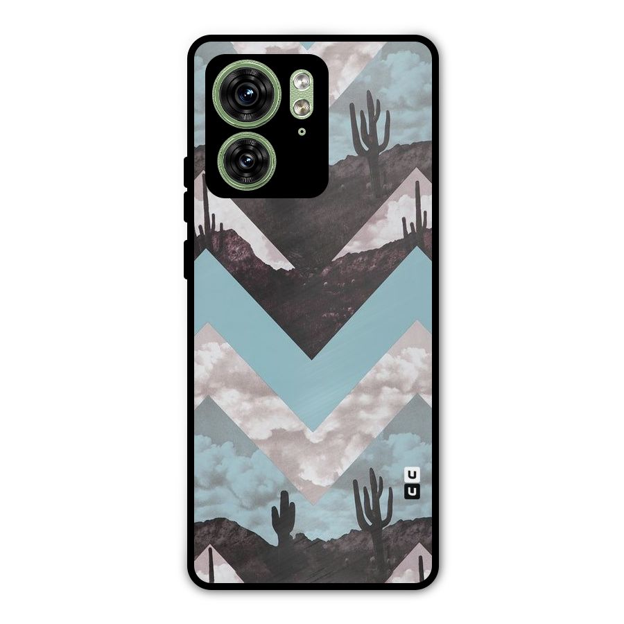 Cacutus Zig Zag Pattern Metal Back Case for Motorola Edge 40 5G