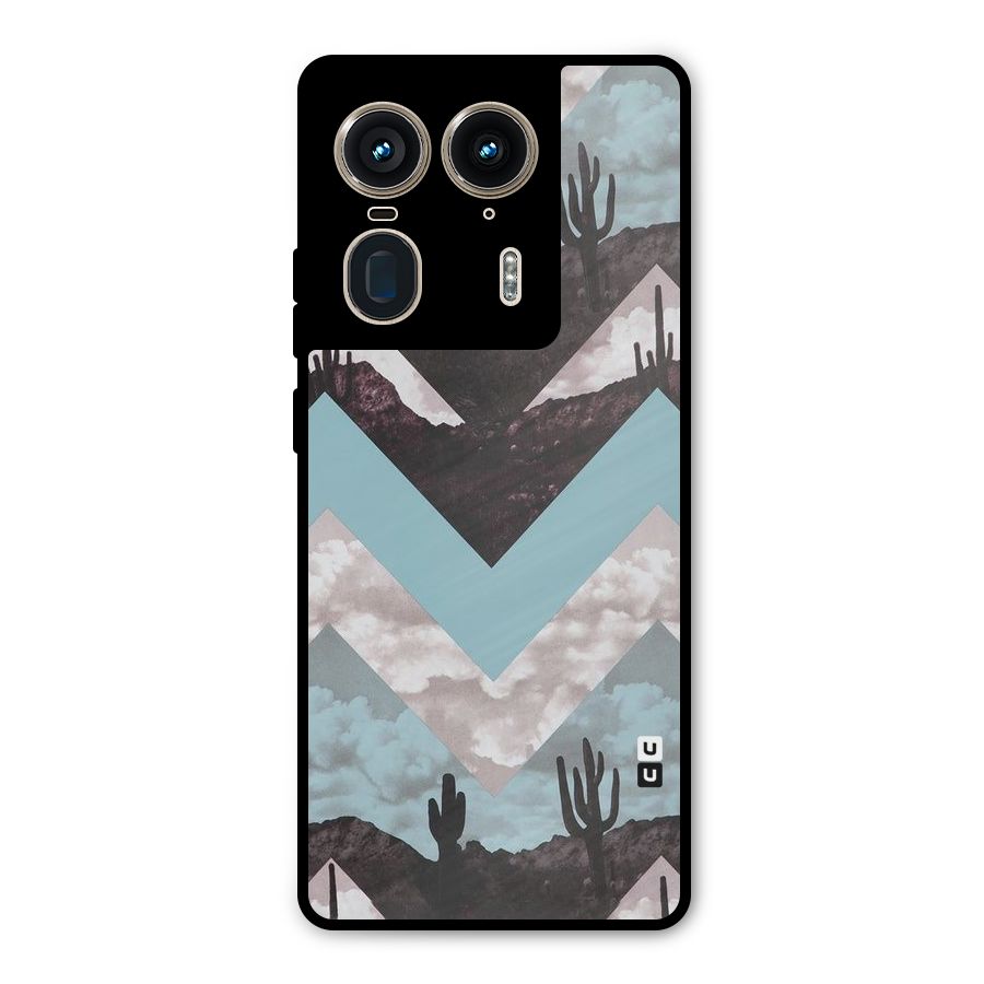 Cacutus Zig Zag Pattern Metal Back Case for Motorola Edge 50 Ultra