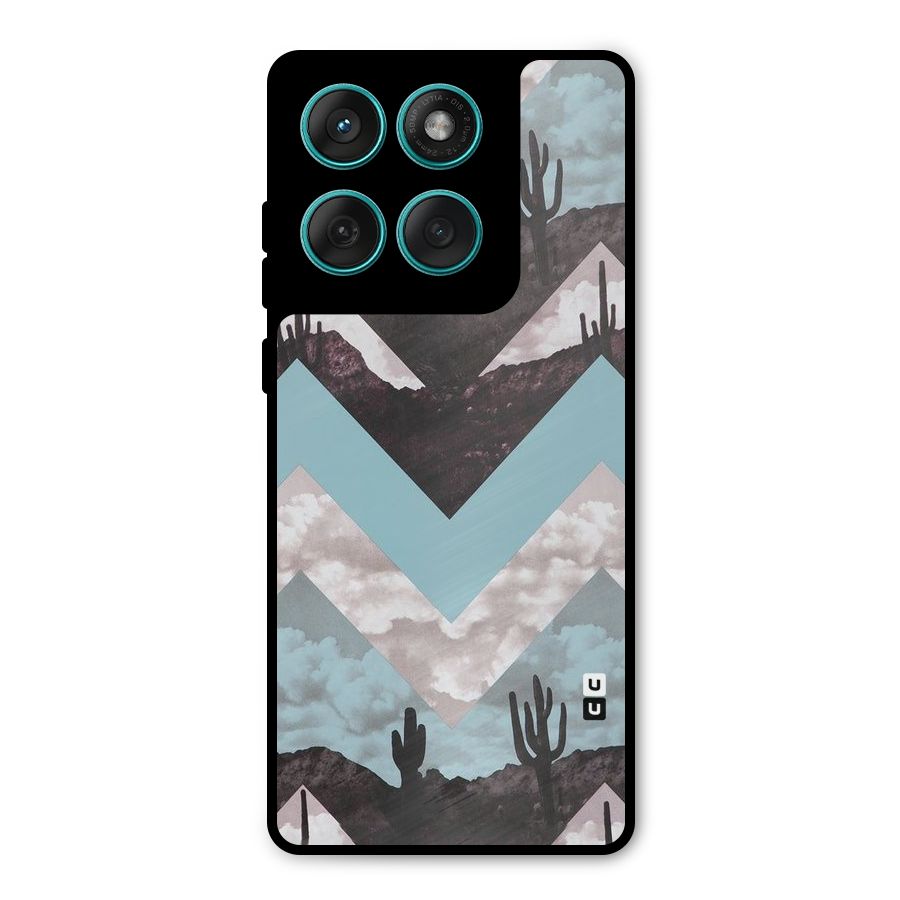 Cacutus Zig Zag Pattern Metal Back Case for Motorola Edge 60 Fusion