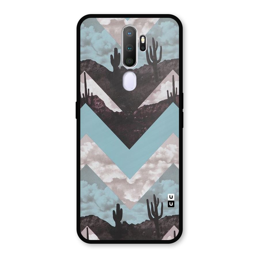 Cacutus Zig Zag Pattern Metal Back Case for Oppo A5 (2020)