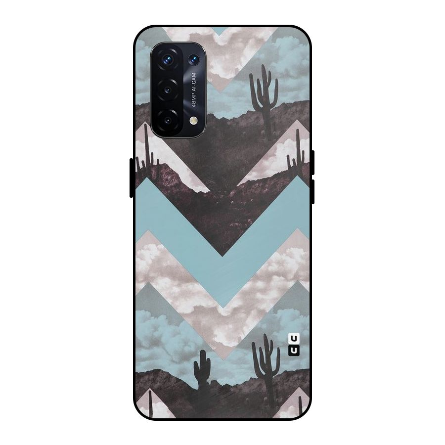 Cacutus Zig Zag Pattern Metal Back Case for Oppo A74 5G