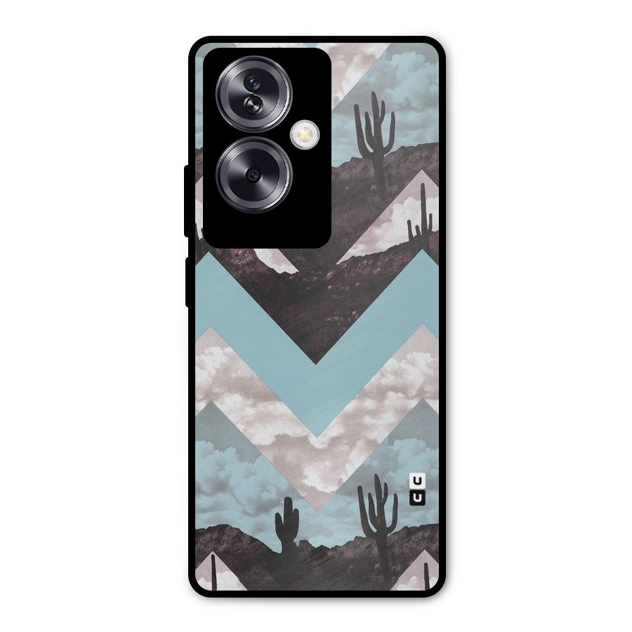 Cacutus Zig Zag Pattern Metal Back Case for Oppo A79 5G