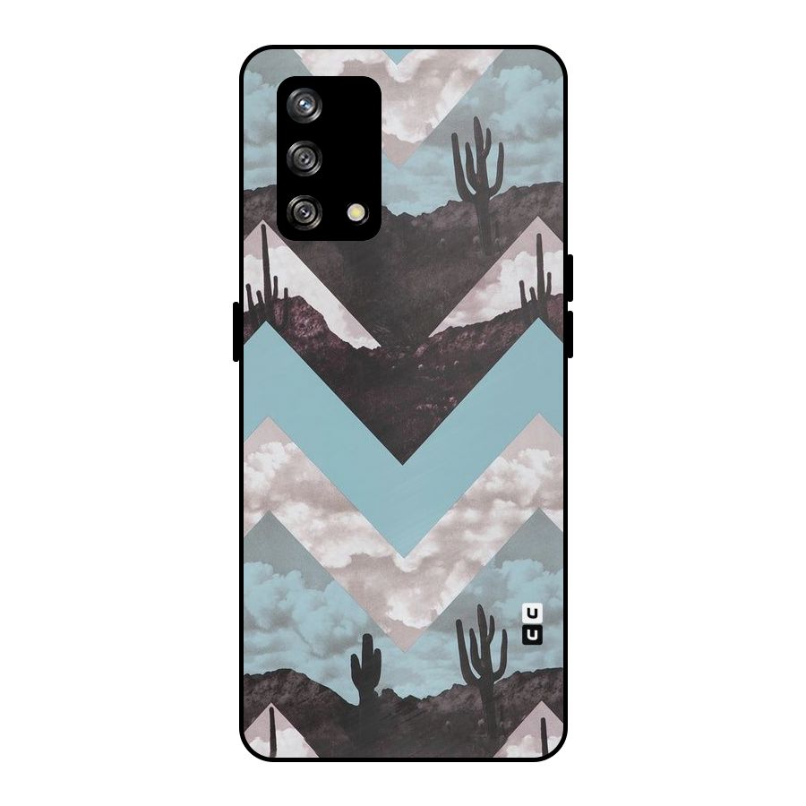 Cacutus Zig Zag Pattern Metal Back Case for Oppo F19