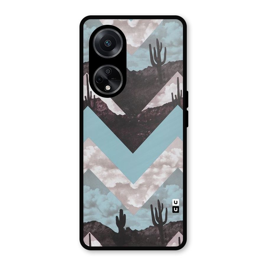 Cacutus Zig Zag Pattern Metal Back Case for Oppo F23