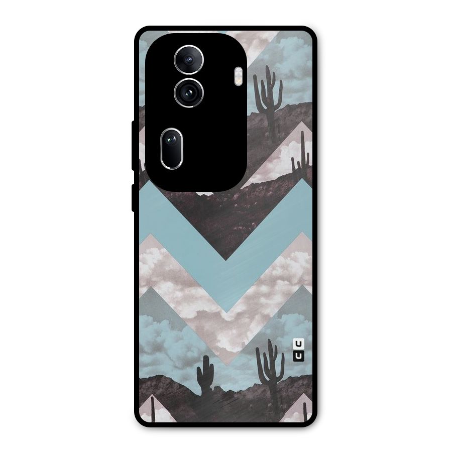 Cacutus Zig Zag Pattern Metal Back Case for Oppo Reno11 Pro 5G