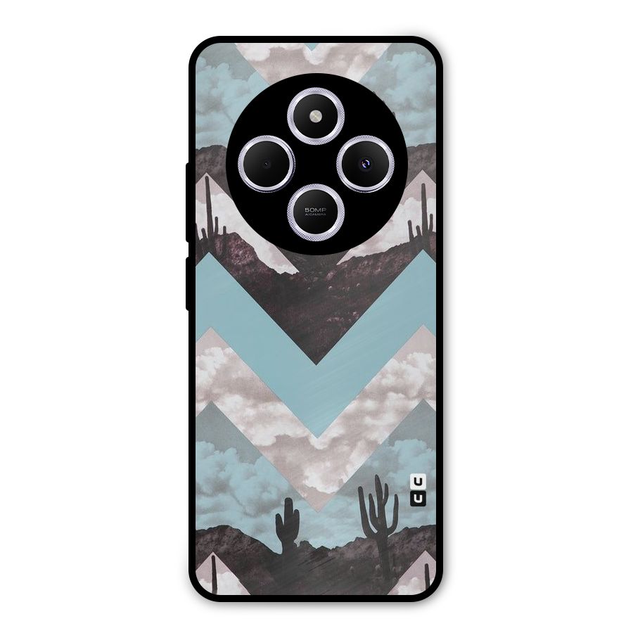 Cacutus Zig Zag Pattern Metal Back Case for Poco C75 5G