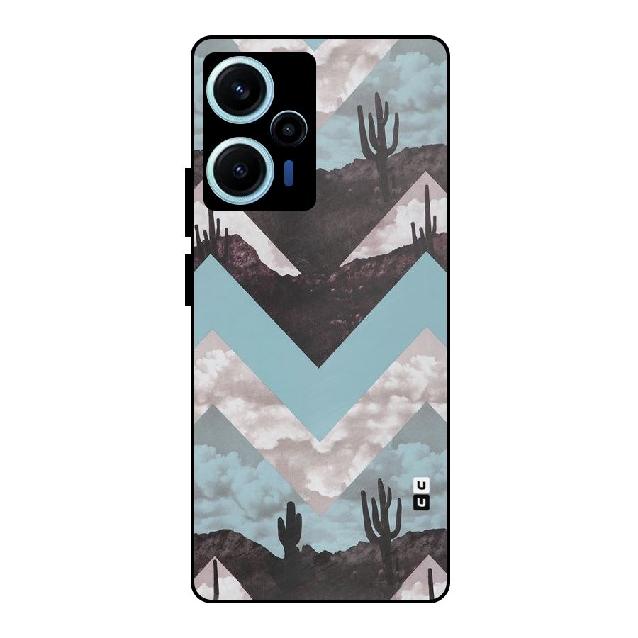 Cacutus Zig Zag Pattern Metal Back Case for Poco F5