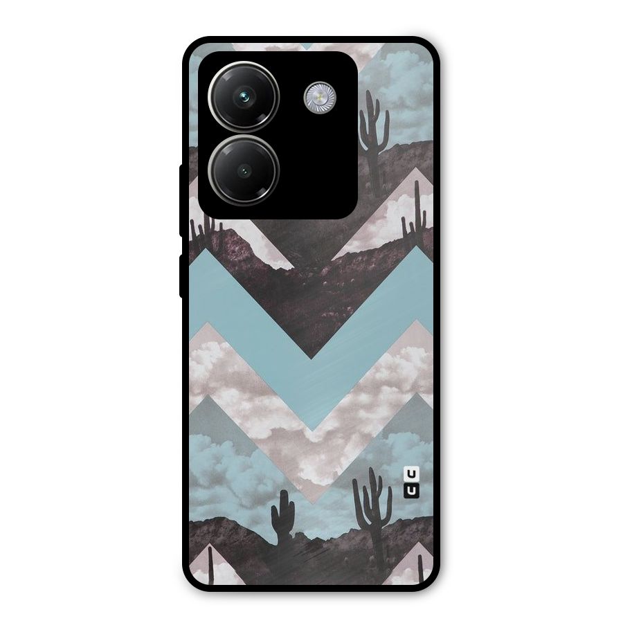 Cacutus Zig Zag Pattern Metal Back Case for Poco M7 Pro 5G