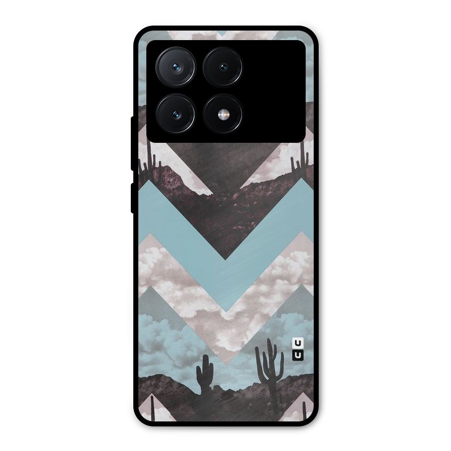 Cacutus Zig Zag Pattern Metal Back Case for Poco X6 Pro