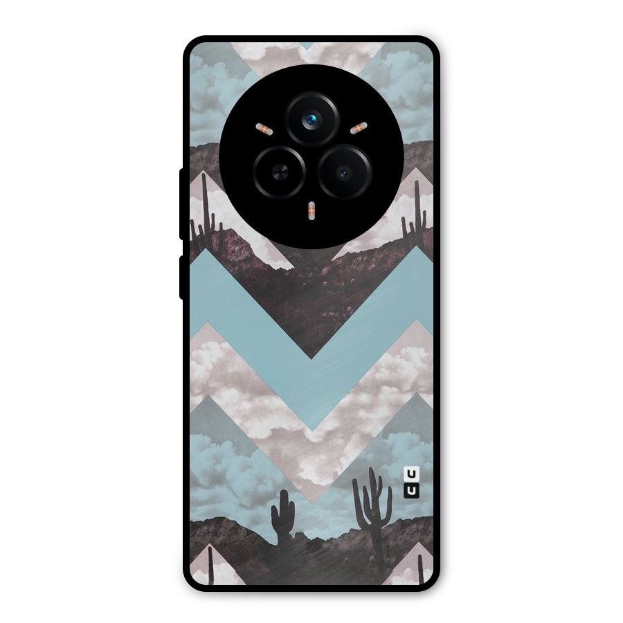 Cacutus Zig Zag Pattern Metal Back Case for Realme 14 Pro