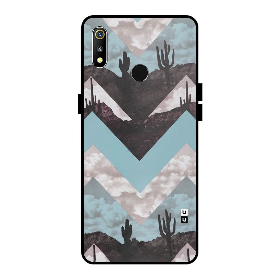 Cacutus Zig Zag Pattern Metal Back Case for Realme 3