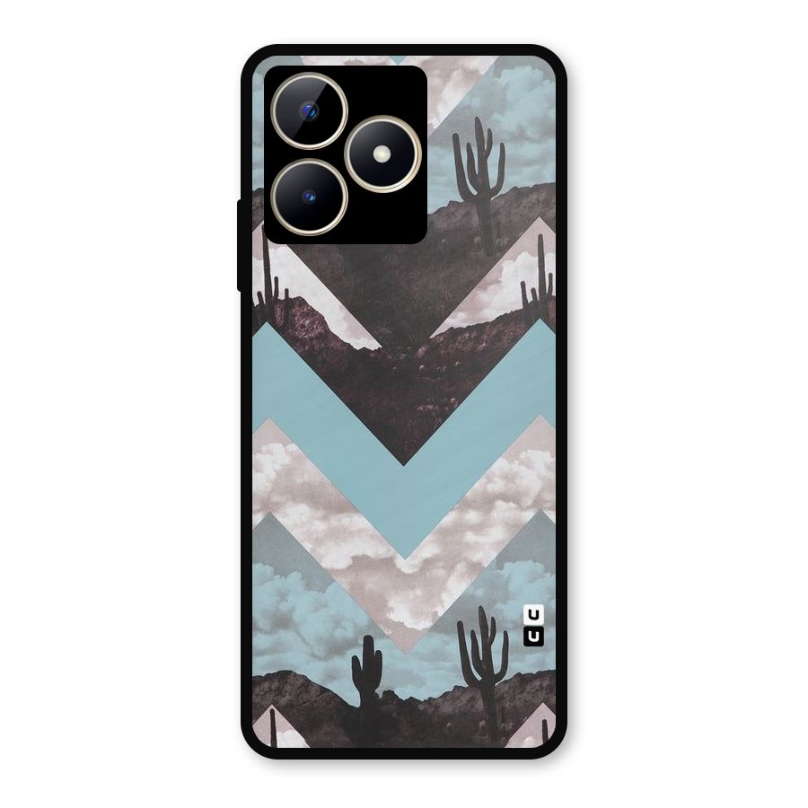 Cacutus Zig Zag Pattern Metal Back Case for Realme C53