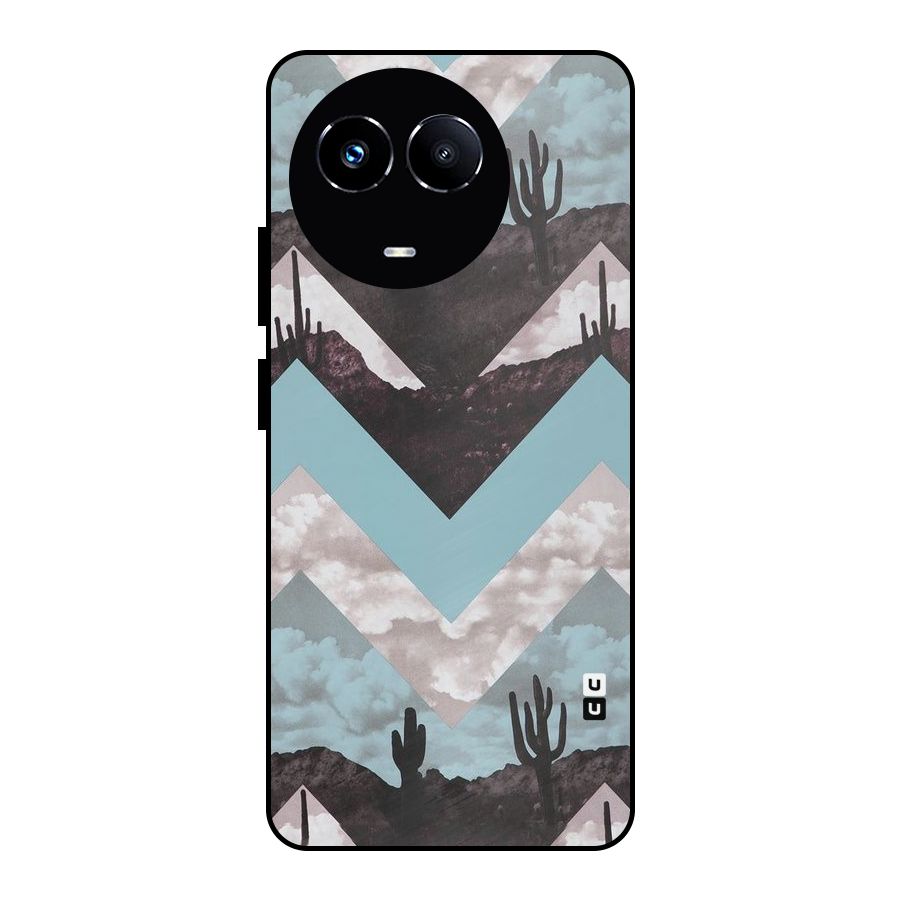 Cacutus Zig Zag Pattern Metal Back Case for Realme Narzo 60X