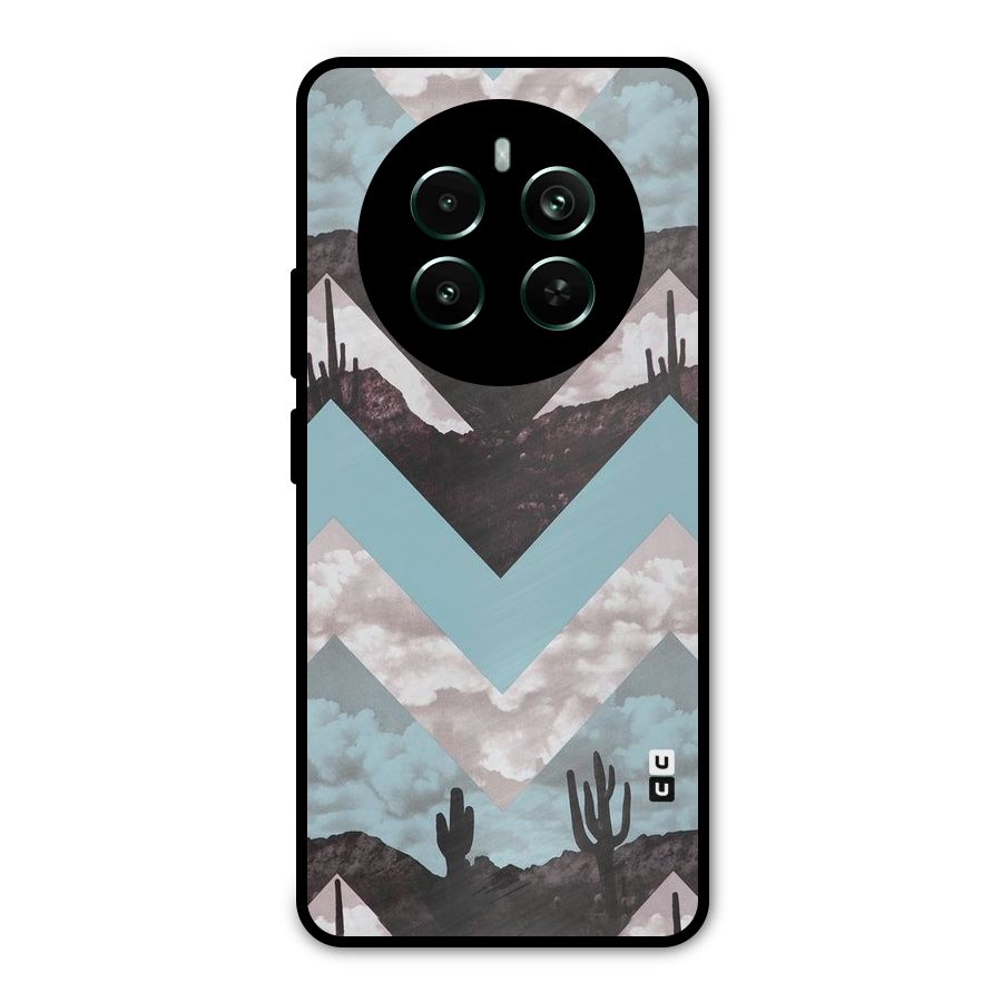 Cacutus Zig Zag Pattern Metal Back Case for Realme Narzo 70 Pro