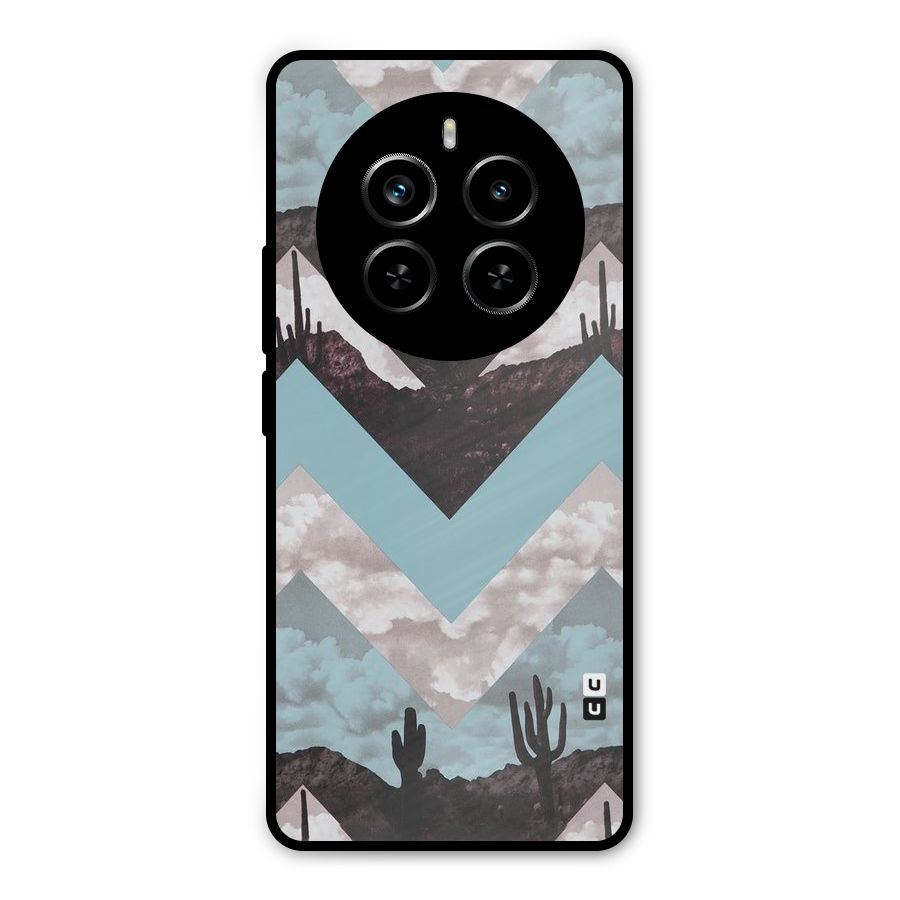 Cacutus Zig Zag Pattern Metal Back Case for Realme P1 Pro