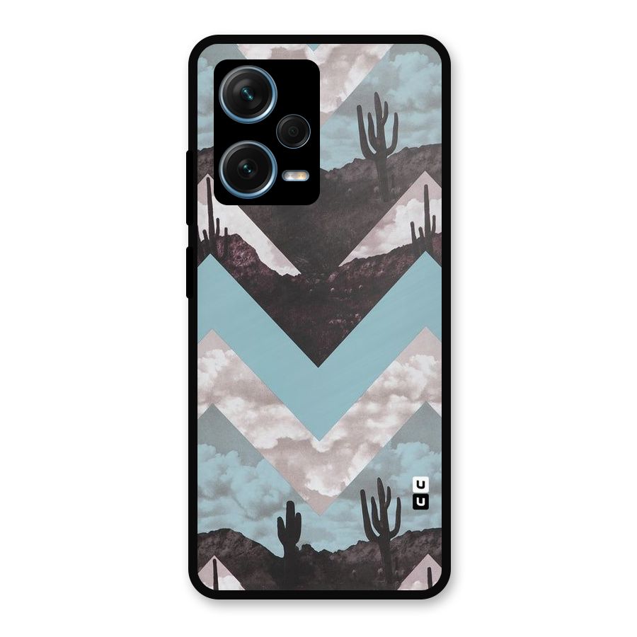 Cacutus Zig Zag Pattern Metal Back Case for Redmi Note 12 Pro Plus 5G