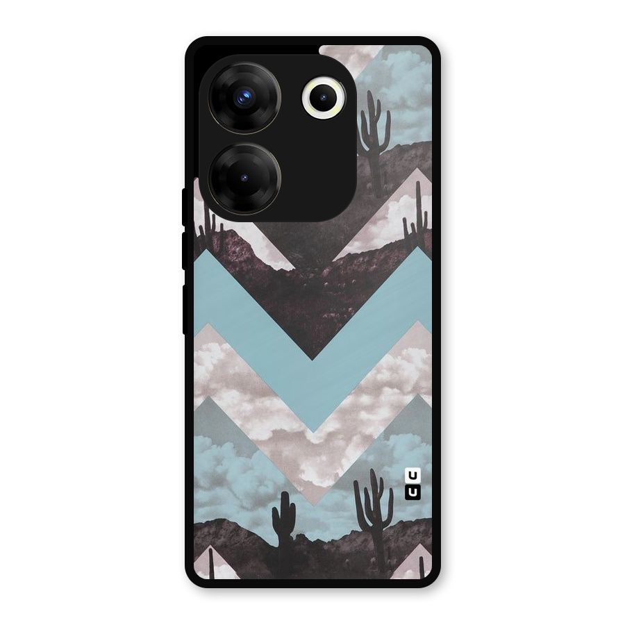 Cacutus Zig Zag Pattern Metal Back Case for Tecno Camon 20