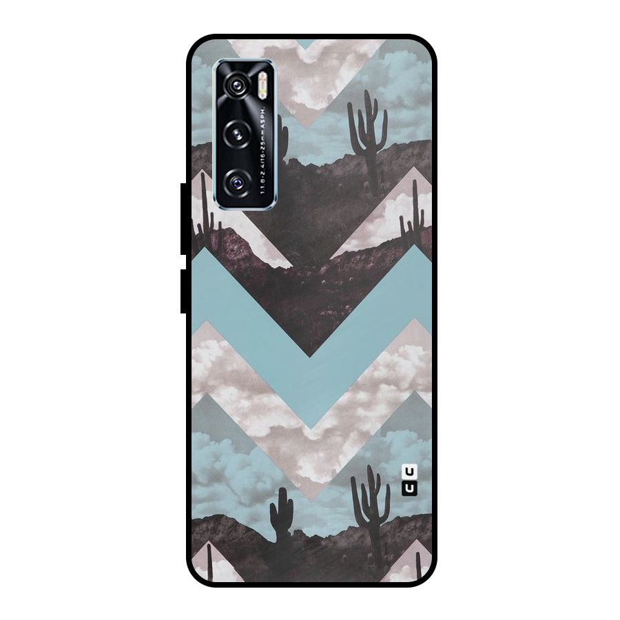 Cacutus Zig Zag Pattern Metal Back Case for Vivo V20 SE