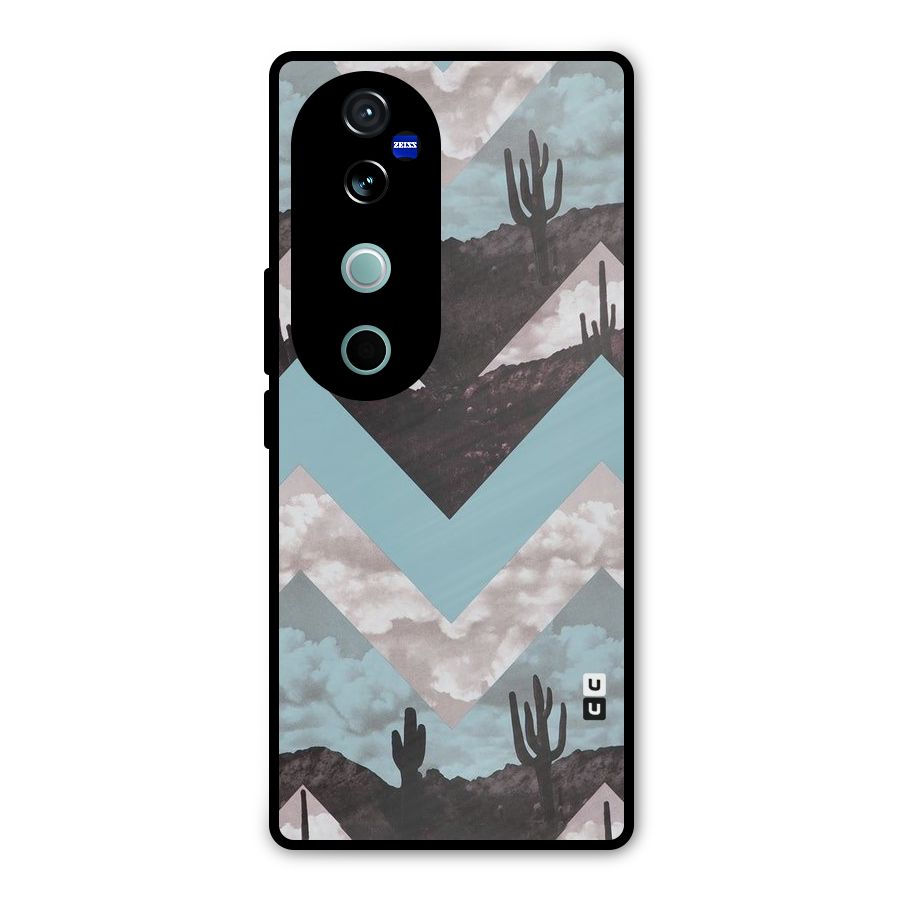 Cacutus Zig Zag Pattern Metal Back Case for Vivo V40