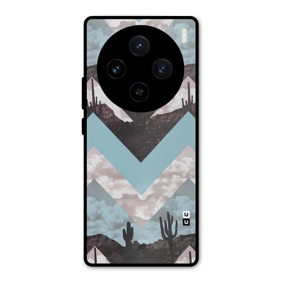 Cacutus Zig Zag Pattern Metal Back Case for Vivo X100