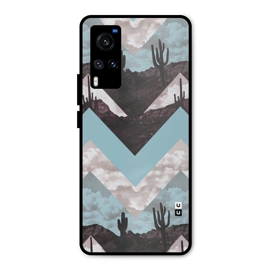 Cacutus Zig Zag Pattern Metal Back Case for Vivo X60