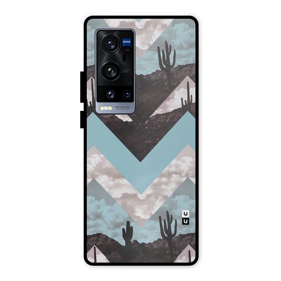 Cacutus Zig Zag Pattern Metal Back Case for Vivo X60 Pro Plus