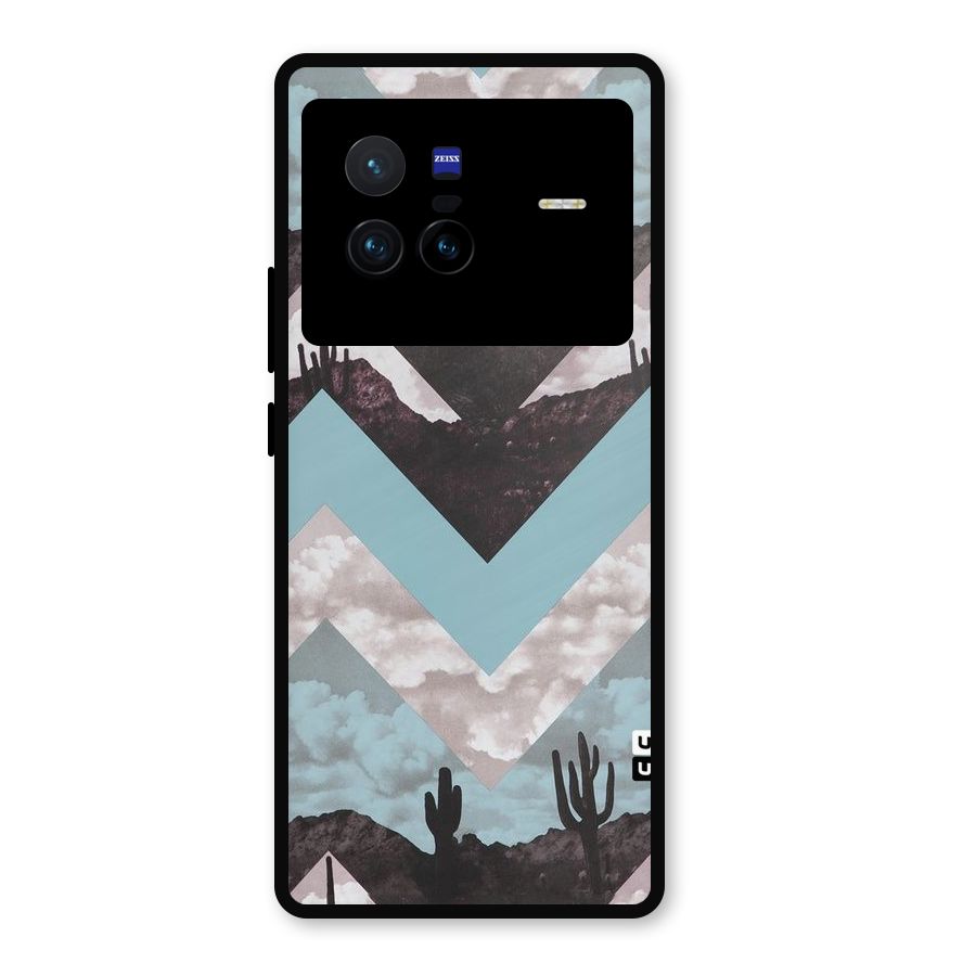Cacutus Zig Zag Pattern Metal Back Case for Vivo X80