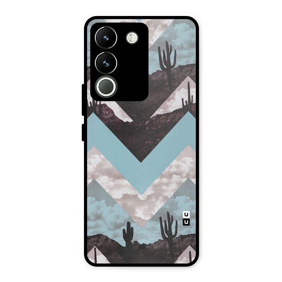 Cacutus Zig Zag Pattern Metal Back Case for Vivo Y200