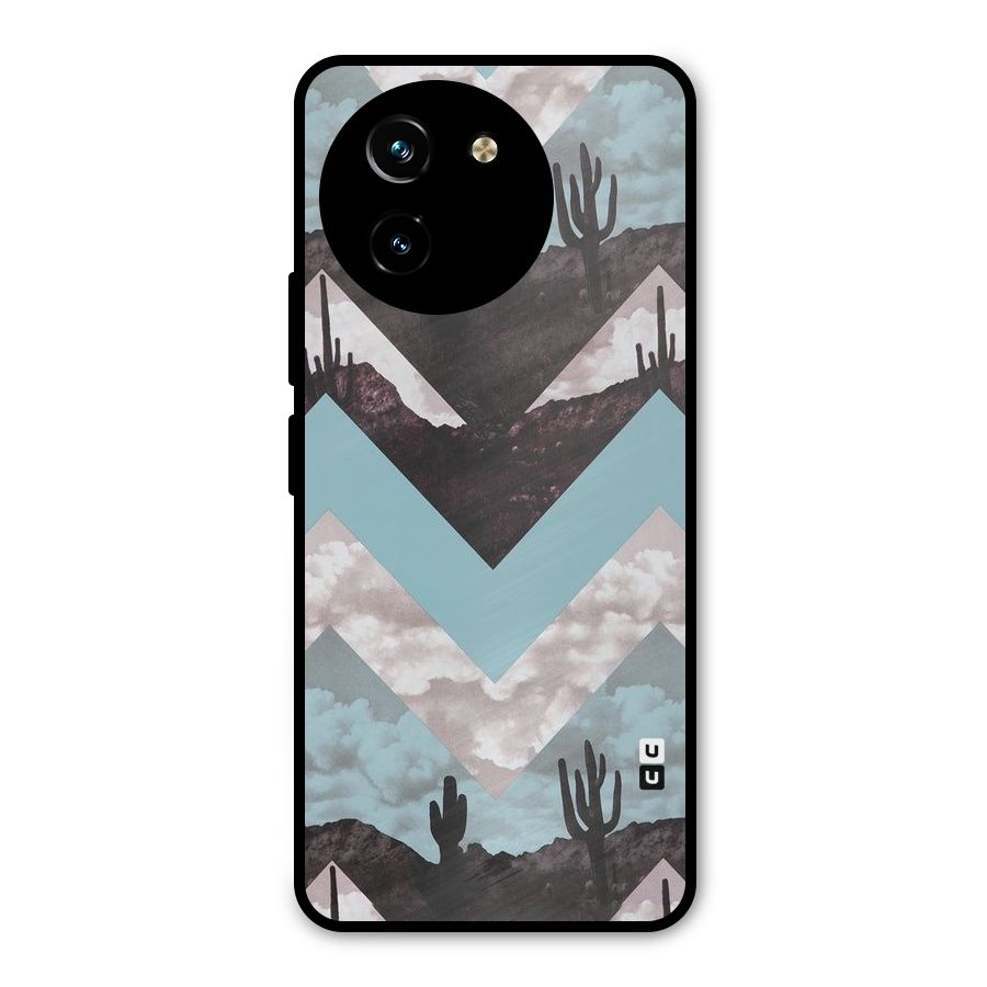 Cacutus Zig Zag Pattern Metal Back Case for Vivo Y200i