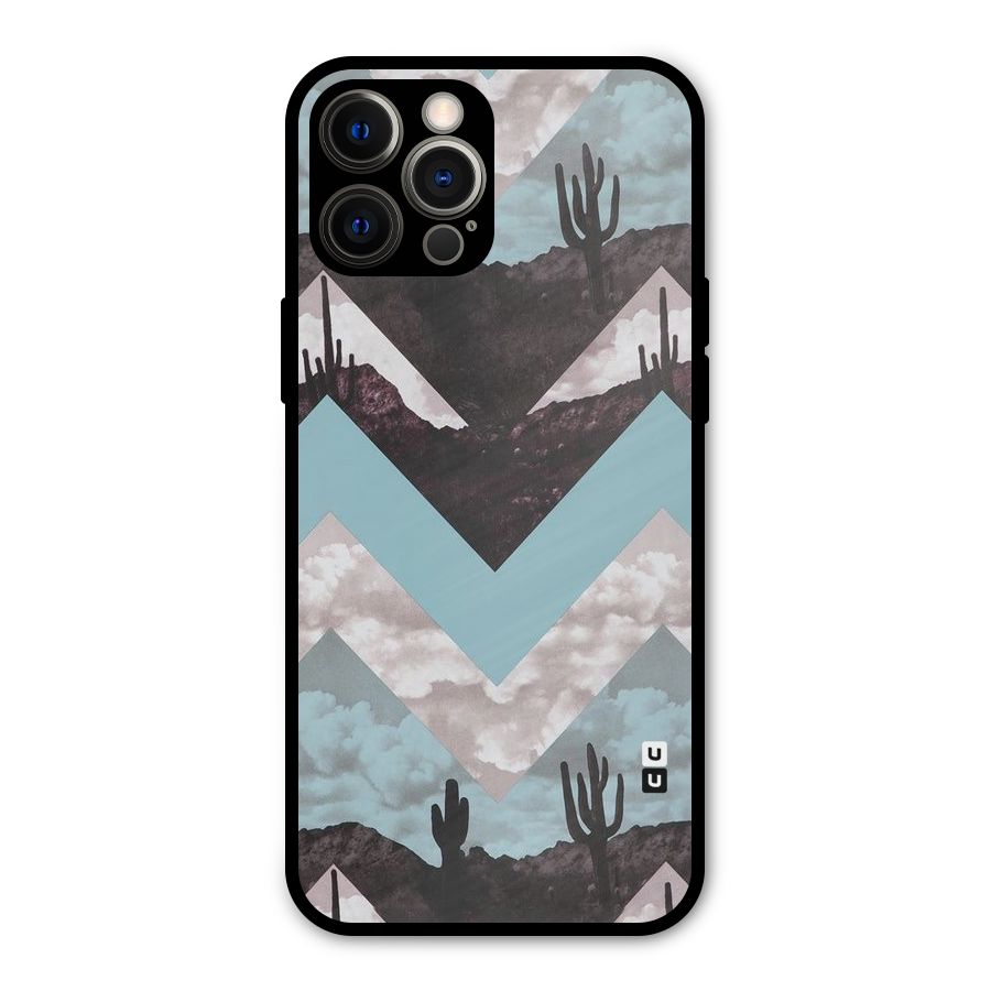 Cacutus Zig Zag Pattern Metal Back Case for iPhone 12 Pro Max