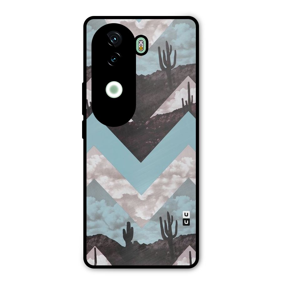 Cacutus Zig Zag Pattern Metal Back Case for iQOO Z9s