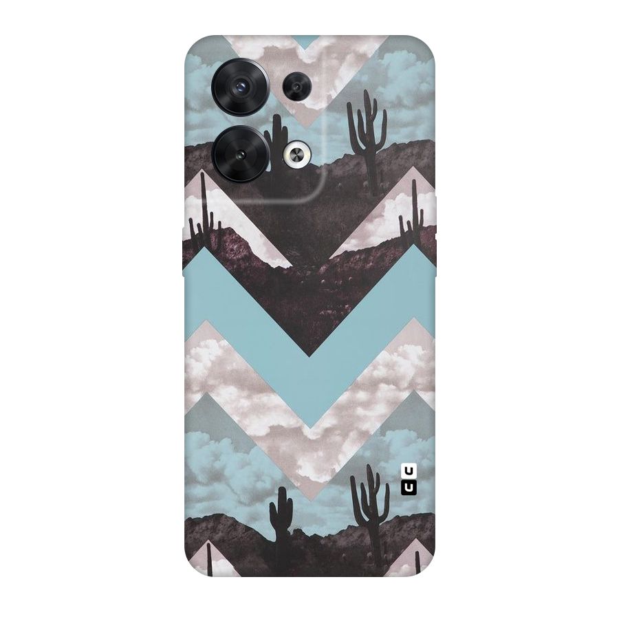 Cacutus Zig Zag Pattern Original Polycarbonate Back Case for Oppo Reno8 5G