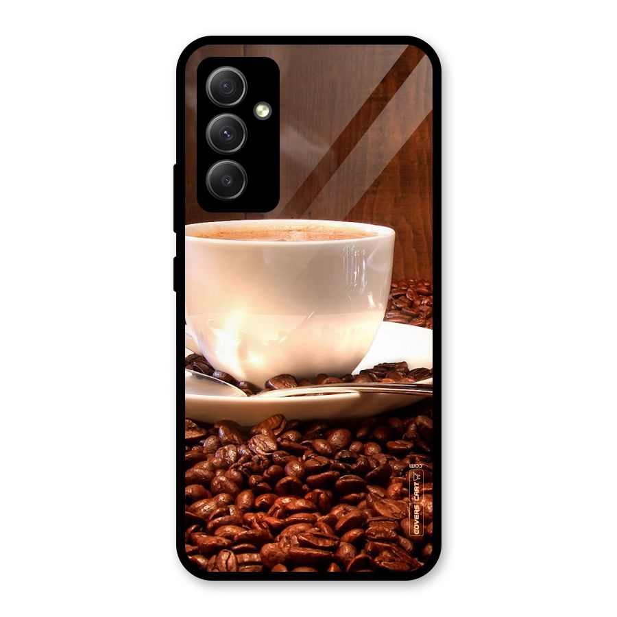 Caffeine Beans Glass Back Case for Galaxy A34
