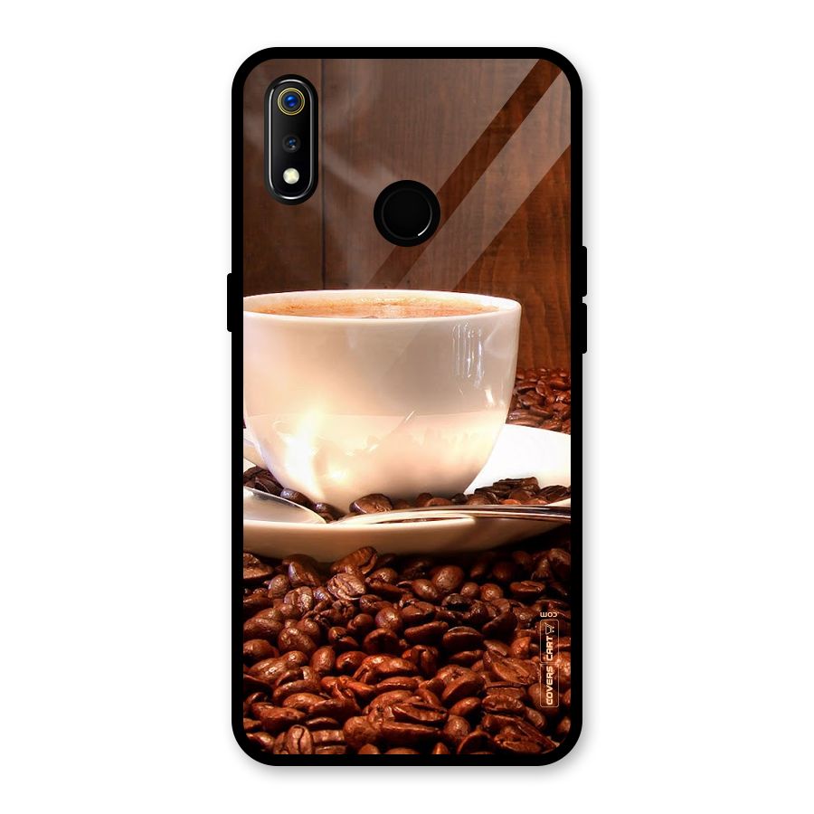Caffeine Beans Glass Back Case for Realme 3i