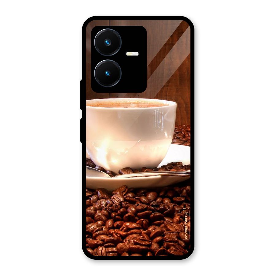 Caffeine Beans Glass Back Case for Vivo Y22s