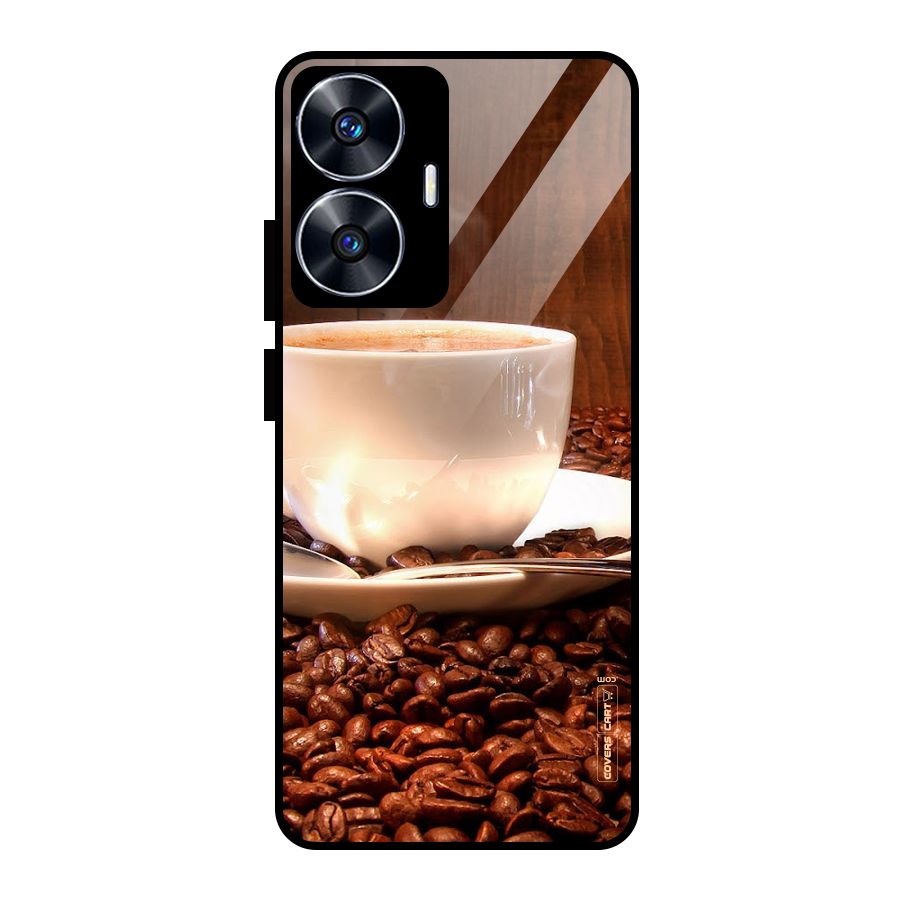 Caffeine Beans Glass Back Case for realme C55