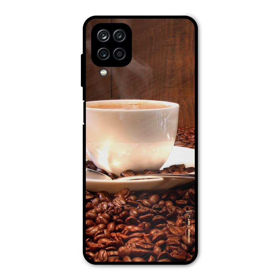 Caffeine Beans Metal Back Case for Galaxy A12