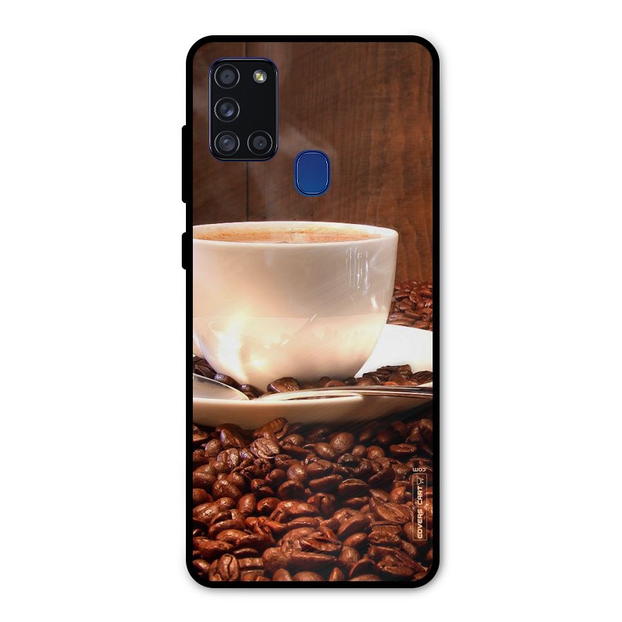 Caffeine Beans Metal Back Case for Galaxy A21s