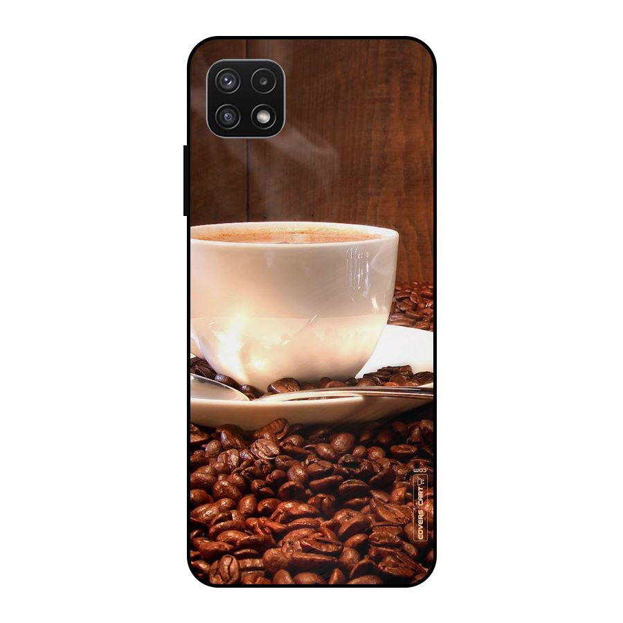 Caffeine Beans Metal Back Case for Galaxy A22 5G